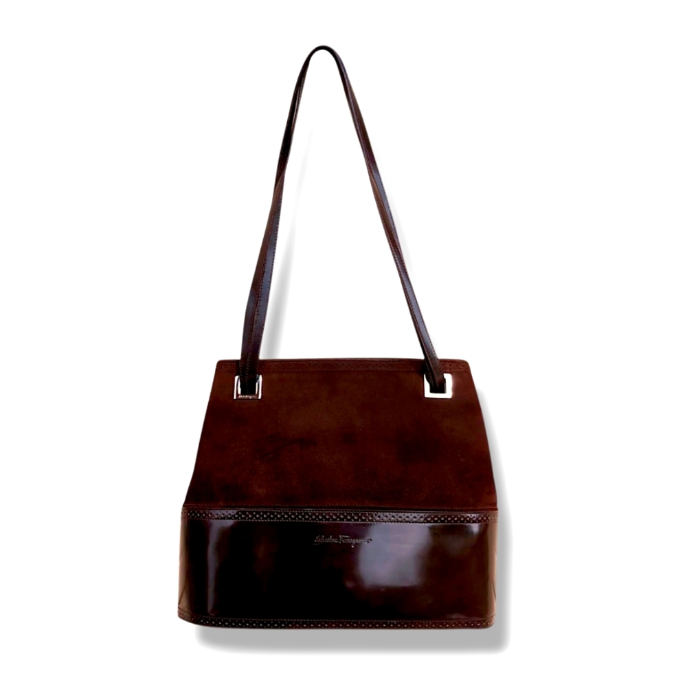 Salvatore Ferragamo Brown Leather Tote Bag